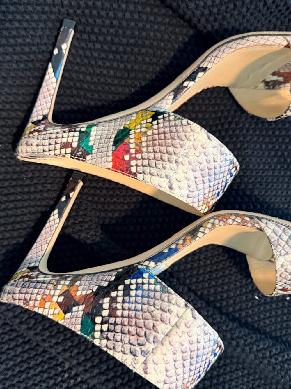 Jimmy Choo Multicolor Python Sandals 40.5